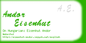 andor eisenhut business card